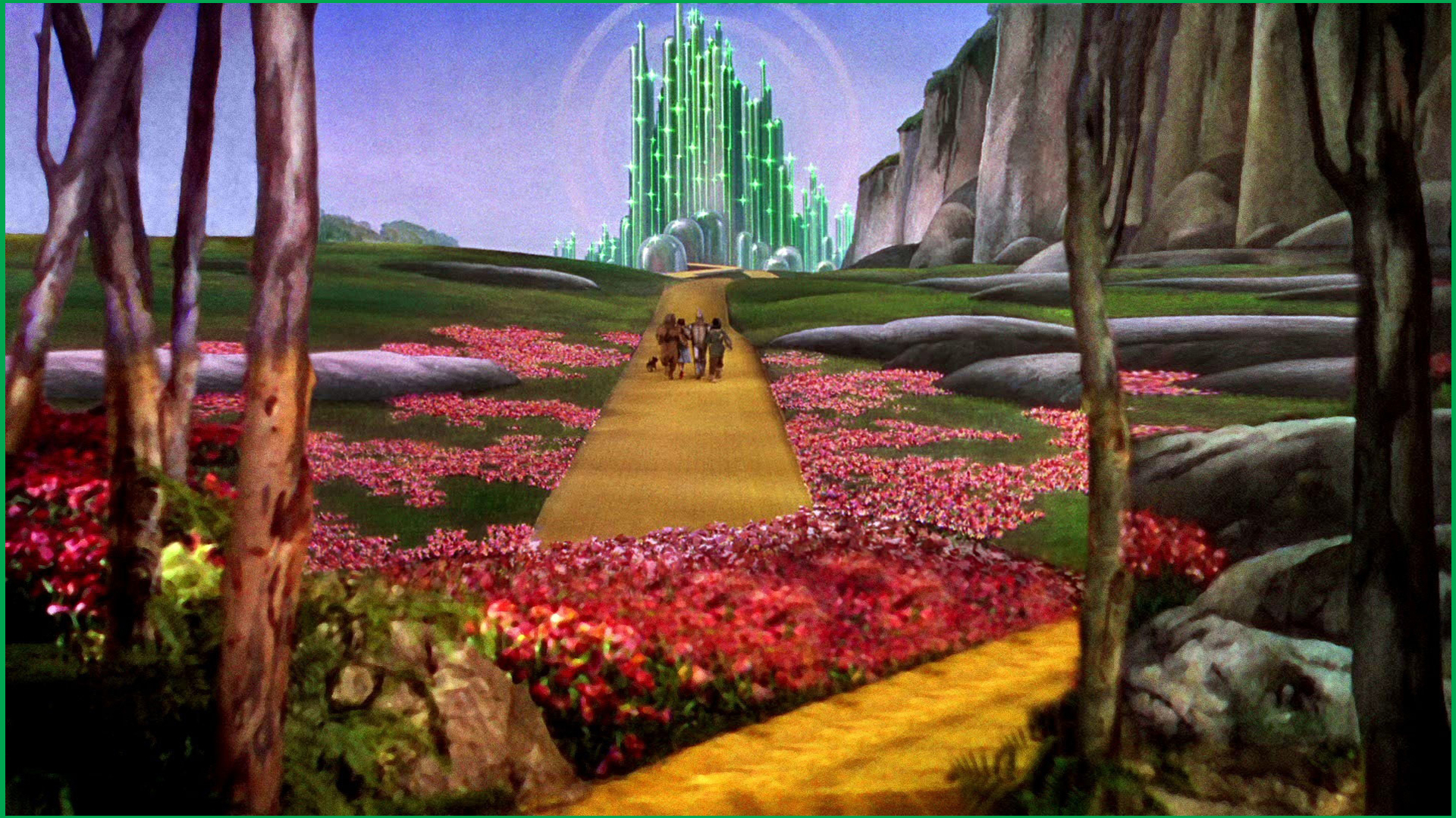 The characters see Emerald City in the distance